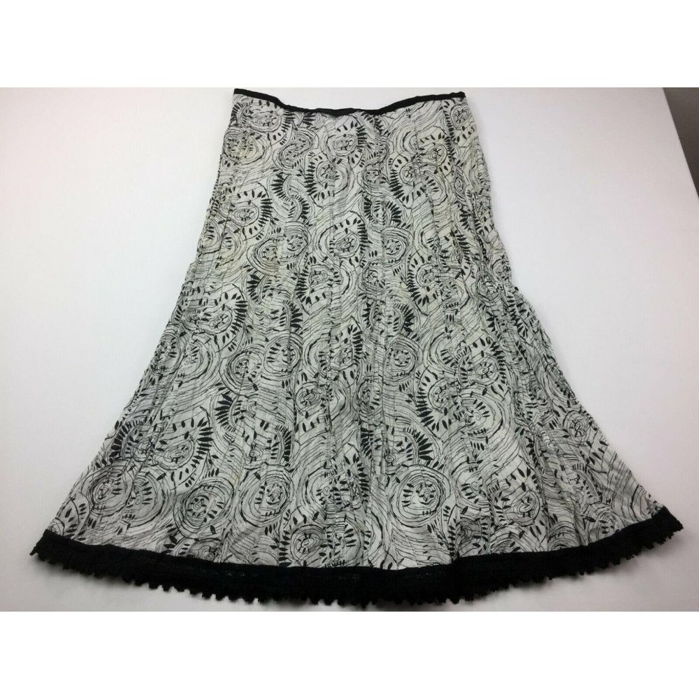 Style & Co Women's Broomstick White Skirt Black 16